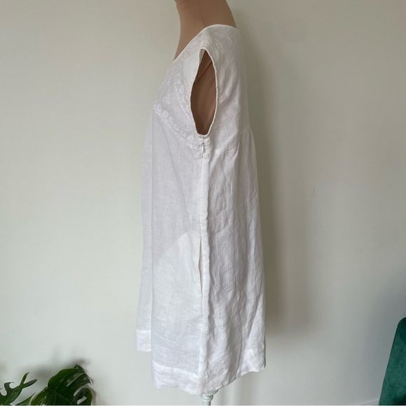 Roberta Roller Rabbit White Cotton Embroidered Crewneck Peasant Dress Size S - Picture 2 of 11
